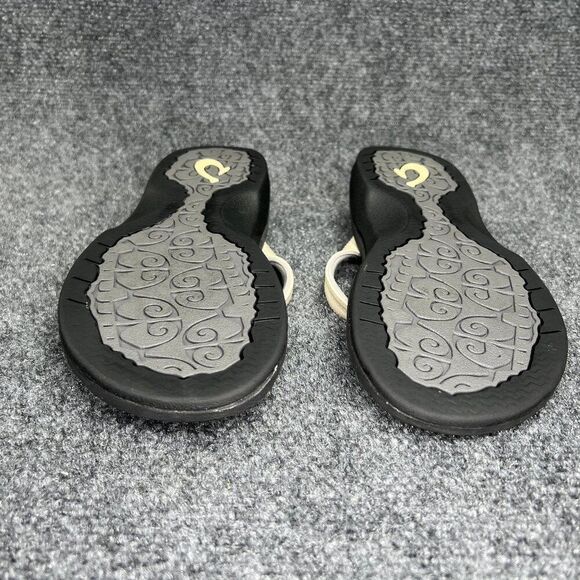OluKai Ohana Sandals Women's 8 Cream Toe Post Athletic Outdoor Beach Flip Flops - Picture 9 of 10